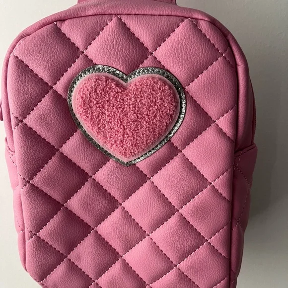 Luv Betsey by Betsey Johnson Quilted Pink Faux Leather Sling Crossbody - Picture 2 of 4